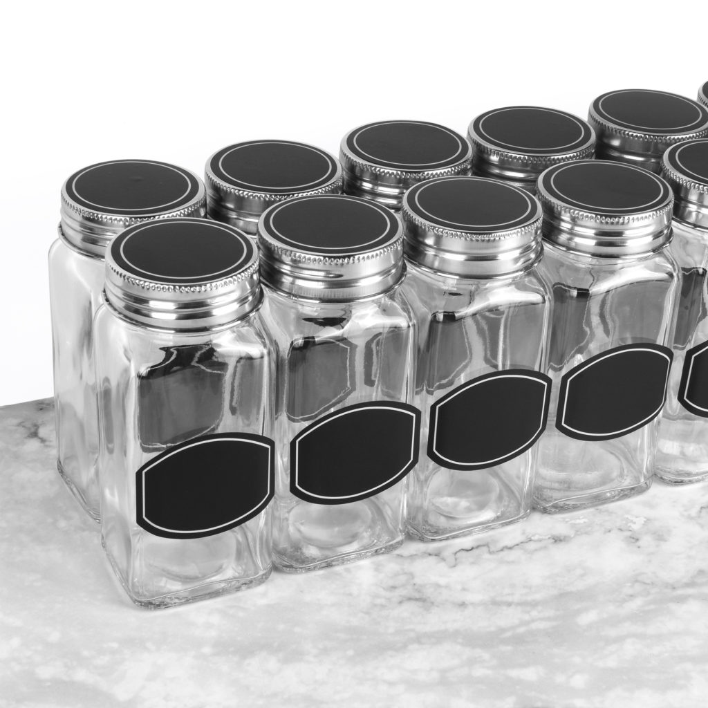 4 oz Spice Jar Round Glass with Shaker Fitment and Black Lid • Chicago Bar  Store - Bar tools, accessories, equipment, and gifts